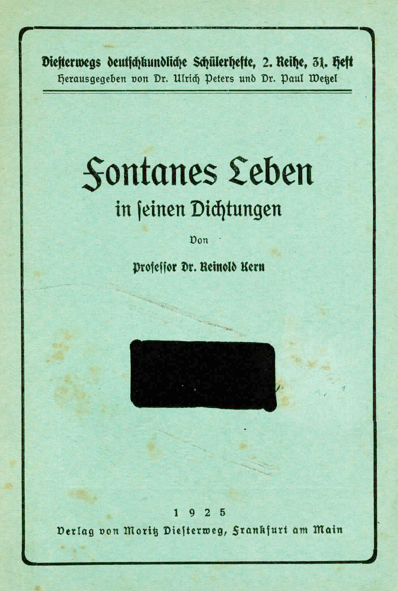 Fontanes Leben - Kern, Prof. Dr. Reinhold